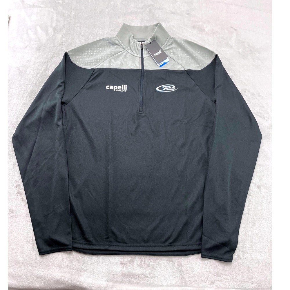Capelli Tribeca 1/4 Zip Training Jacket Men XL Black Gray Rush Soccer Training